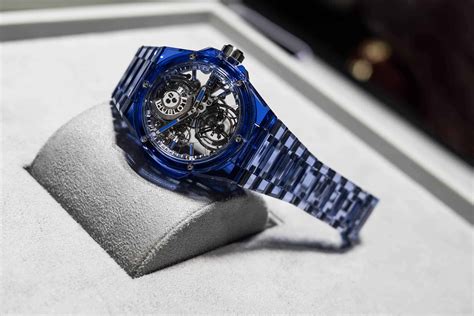 hublot blue sapphire tourbillon|Hublot blue sapphire watch.